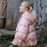Girls Hooded Down Coat – Long Sleeve Warm Outerwear
